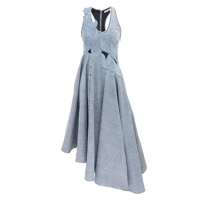 zimmermann luna applique asymmetric midi dress